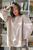 Nova Soft Tech Puff Sleeve Sweatshirt Latte - 